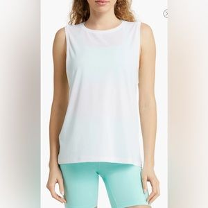 Zella White Work for It Easy Tank Top Size Small (4-6) NWT